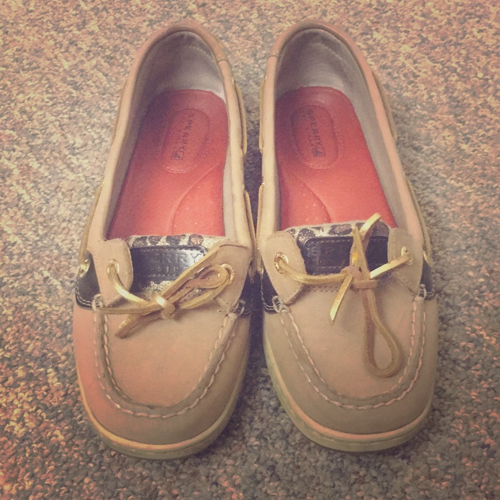 Glittery, Cheetah Sperry Boat Shoes